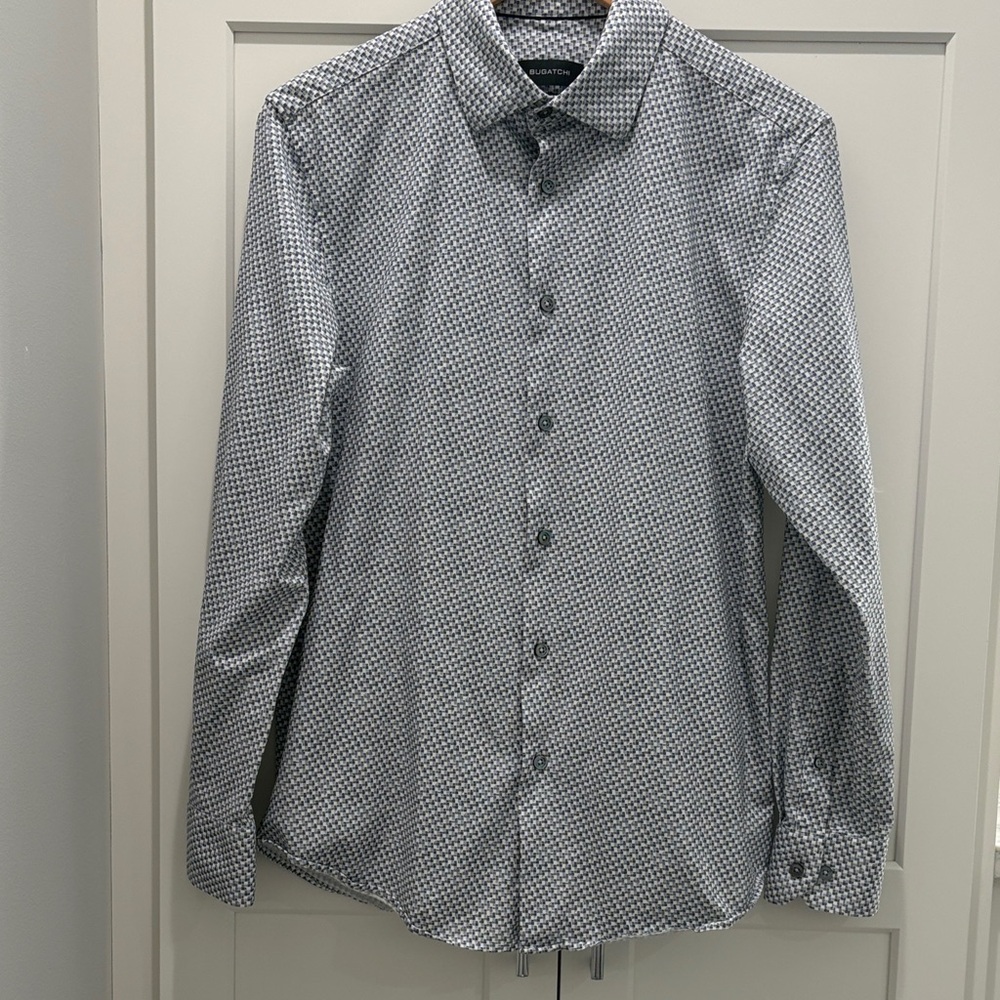 Bugatchi Monochrome Patterned Button-Down Shirt - image 1